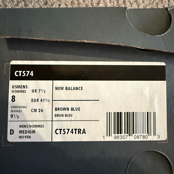 New Balance Men's 574 Blue and Brown Sneakers - Picture 5 of 5